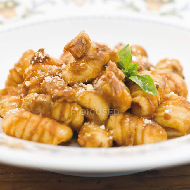 Traditional Carloforte pasta in bowl — Stock Photo