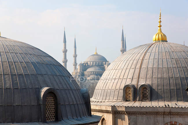 Mosquée bleue à partir de Aya Sofya, Istanbul, Turquie — Photo de stock