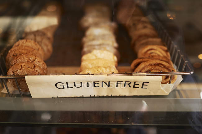 Tray of gluten free pastries — Stock Photo