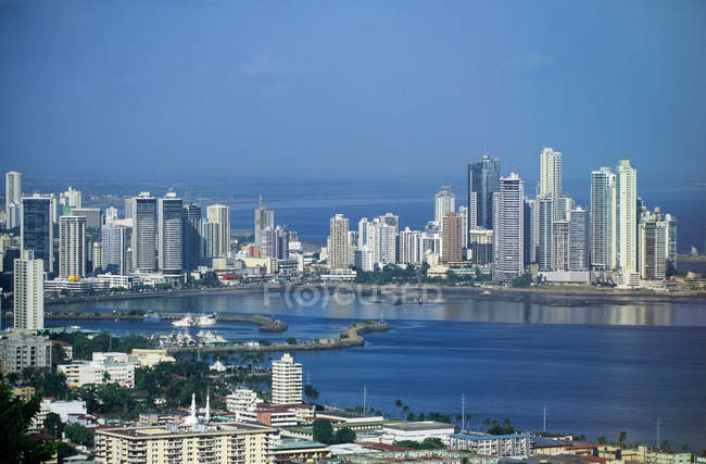 Aerial view of Panama city at daytime — Stock Photo