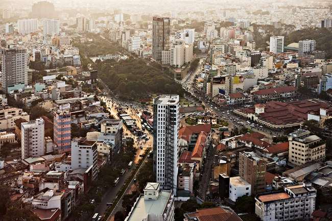 Vista aérea da cidade de Ho Chi Minh — Fotografia de Stock