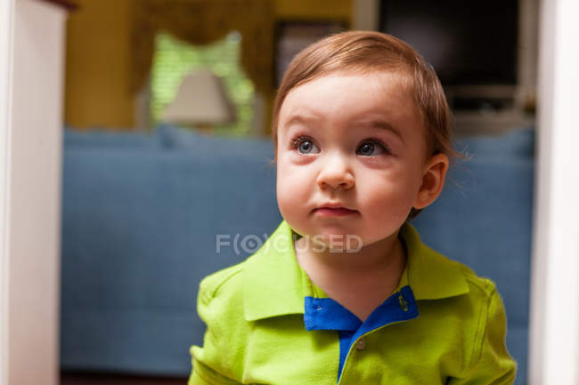 Close up portrait of young male toddler — Stock Photo