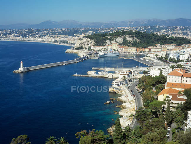 Vista aérea de Niza durante el día, Francia - foto de stock