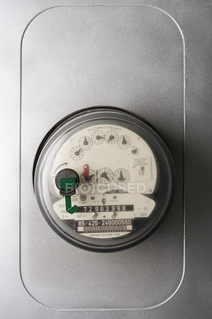 Closeup shot of gas meter, measuring electricity and gas concept — Stock Photo