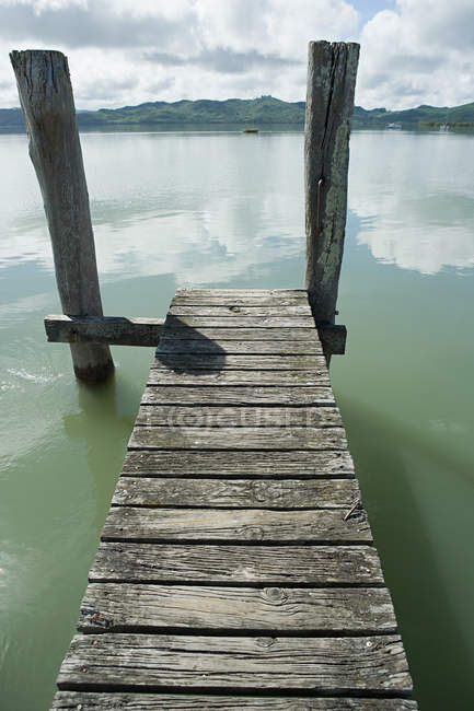 Pontile nel porto di Hokianga — Foto stock
