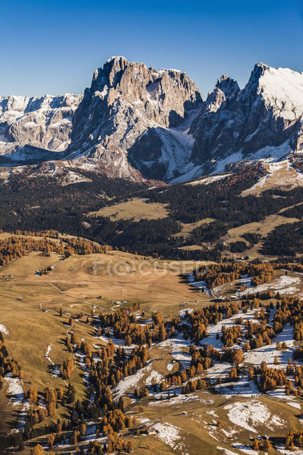 Paisagem montanhosa, Dolomites, Itália, retirada de helicóptero — Fotografia de Stock