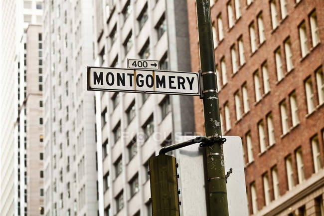 Montgomery Street sign, San Francisco, Californie, États-Unis — Photo de stock