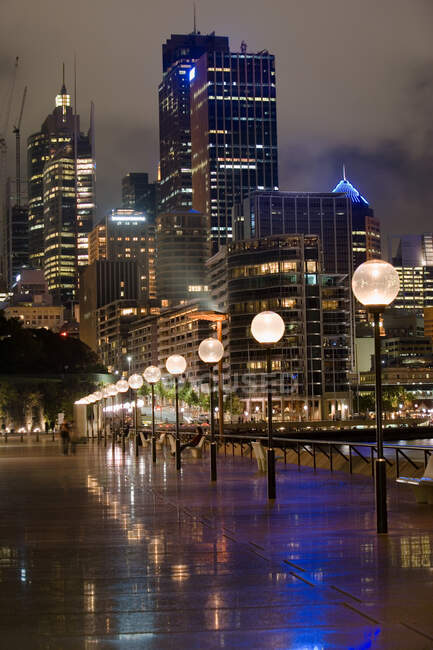 Sydney skyline à noite — Fotografia de Stock