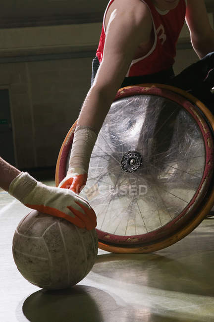 Cropped image of Quad rugby players — Stock Photo