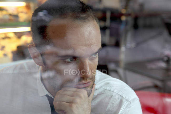 Close up of businessman thinking — Stock Photo