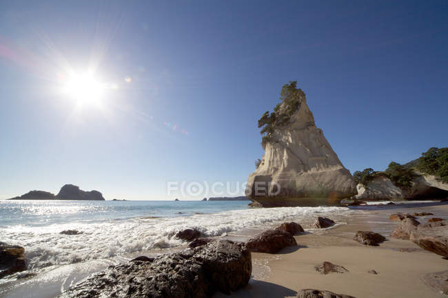 Cathedral Cove en Nueva Zelanda - foto de stock