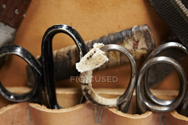 Close up tiro de alças de tesoura — Fotografia de Stock