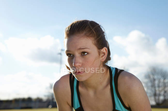 Close up of runners serious face — Stock Photo