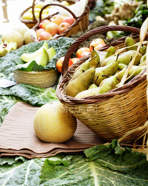 Fresh produce for sale on table — Stock Photo