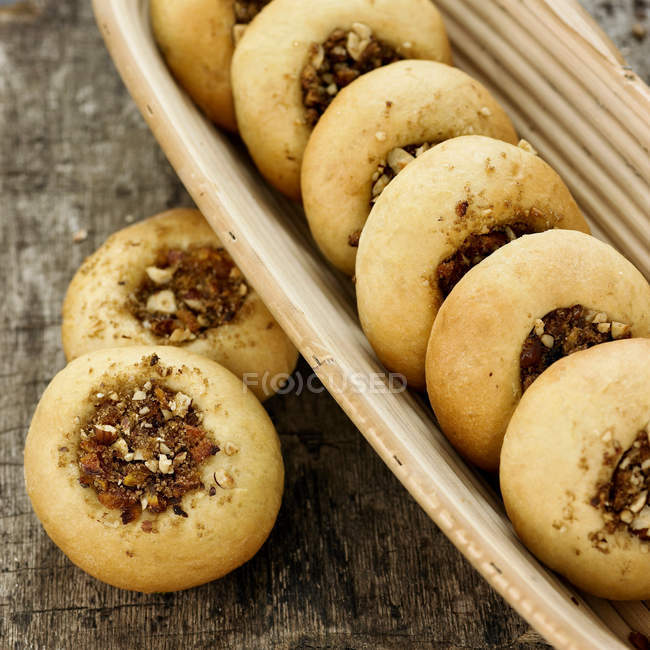 Baked nut rolls — Stock Photo
