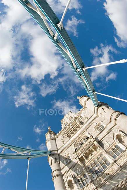 Low angle view of tower bridge, London, UK — Stock Photo