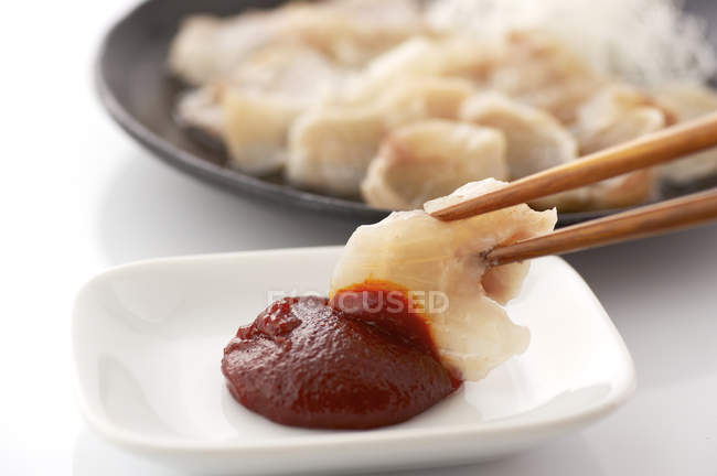 Close up of Korean cusine in saucer — Stock Photo