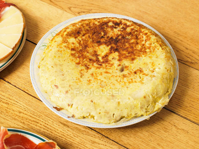 Spanish tortilla on table close-up — Stock Photo
