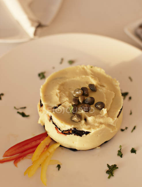 Close-up view of plate of Greek food — Stock Photo