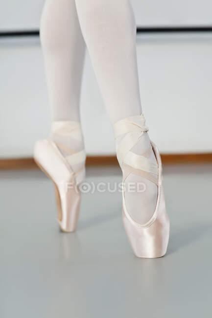 Dançarina de balé em pé na ponta — Fotografia de Stock