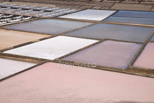Minas de sal, Lanzarote, Ilhas Canárias, Tenerife, Espanha — Fotografia de Stock