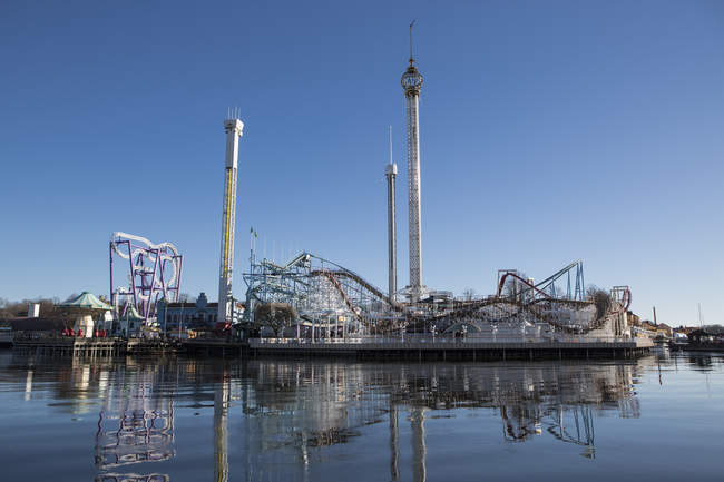 Front view of amusement park in Funfair, Stockholm, Sweden — Stock Photo
