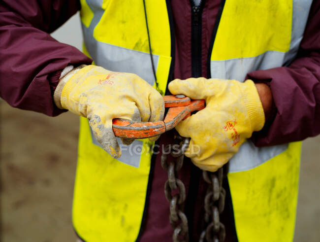 The portrait of a construction worker — Stock Photo