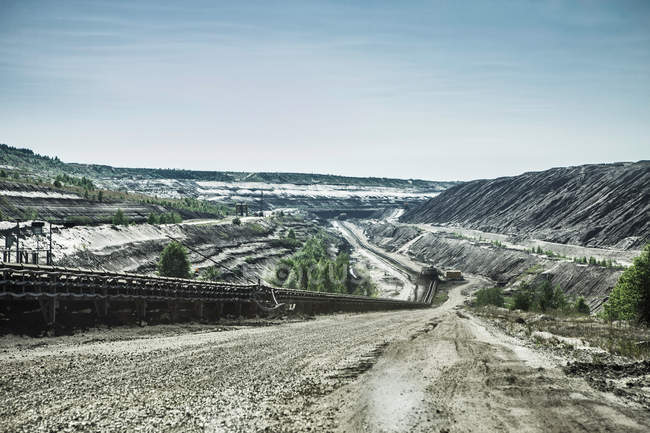 Tira de carbón campo minero - foto de stock