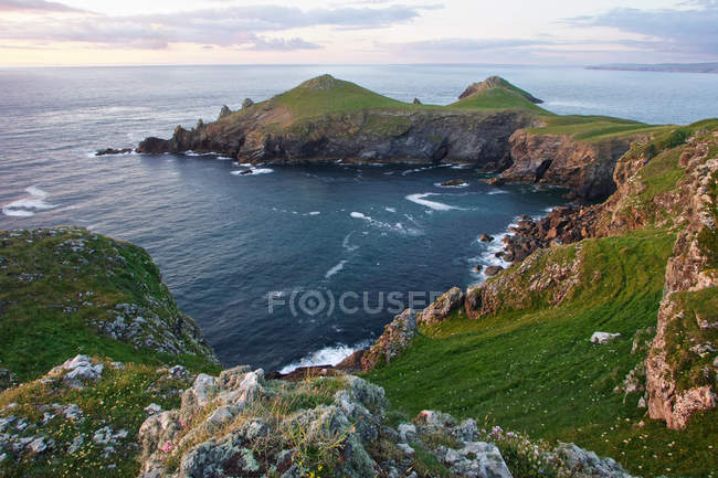 Aerial view of Sunset at The Rumps, North Cornwall — Stock Photo