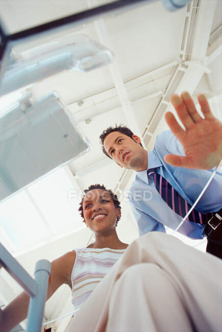 Business people working on computer — Stock Photo
