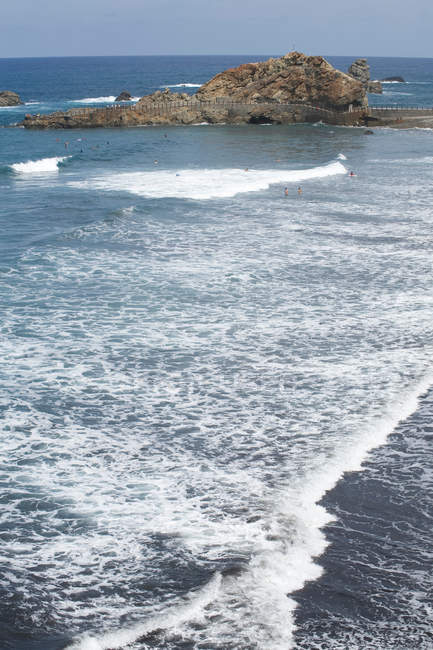 Erhöhter Blick auf San Roque Strand, Teneriffa, Kanarische Inseln, Spanien — Stockfoto