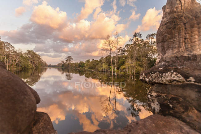 Scenic view of South Gate, Angkor Thom, Cambodia — Stock Photo