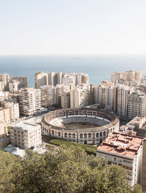 Vista elevata della città di Malaga durante il giorno, Spagna — Foto stock