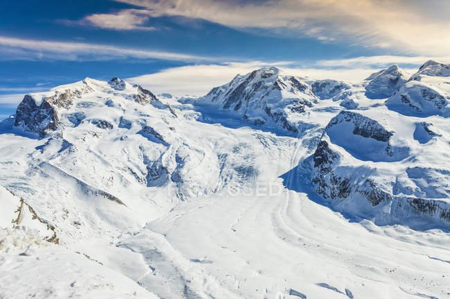 Neve coberta Monta Rosa — Fotografia de Stock