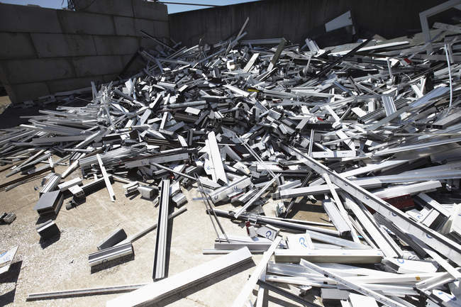 Heap of aluminium parts — Stock Photo