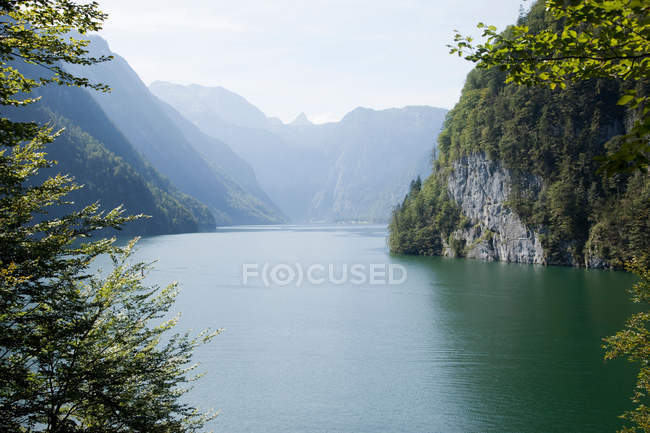 Scenic view of at the Konigssee from Malerwinkel — Stock Photo