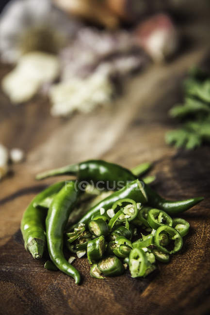 Chile para hacer pasta de curry verde - foto de stock