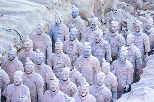 Army of Terracotta Warriors in Tomb — Stock Photo