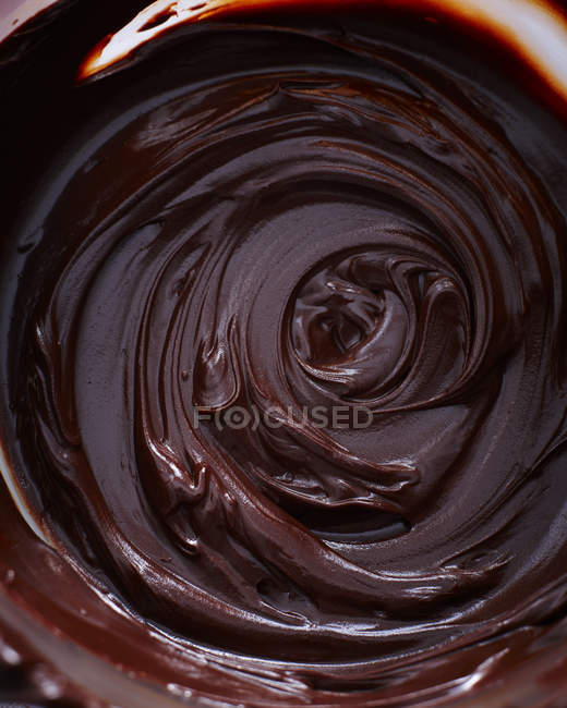Top view of glossy chocolate ganache — Stock Photo