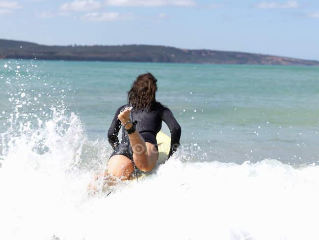 Surfer in sea, Roadknight, Victoria, Australia — Stock Photo