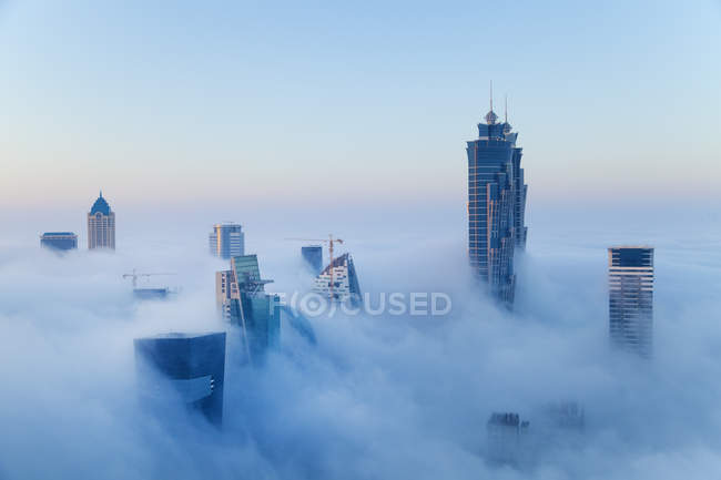 Downtown Dubai all'alba, Emirati Arabi Uniti — Foto stock