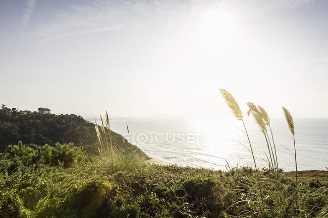 Vista panoramica sulla spiaggia di Erretegia, Bidart, Francia — Foto stock