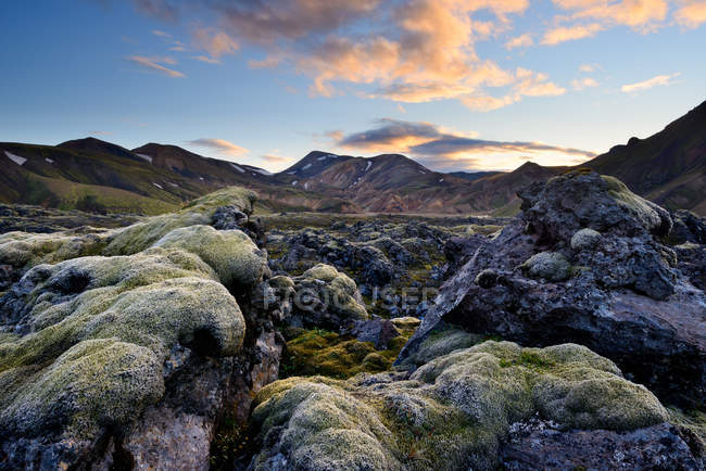 Vista panorámica de Landmannalaugar, Highlands of Iceland - foto de stock