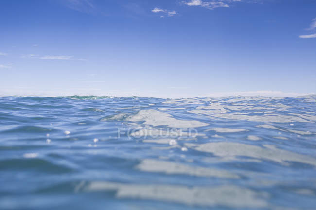 Vista del nivel de superficie del agua de mar clara, Nueva Zelanda - foto de stock