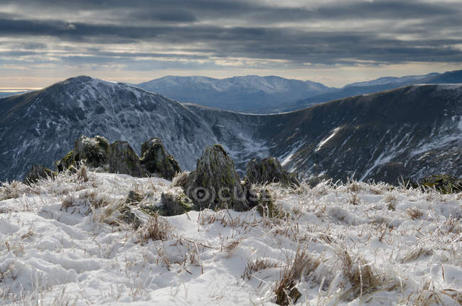 Snow on High Street summit, acima de Haweswater, The Lake District, Reino Unido — Fotografia de Stock