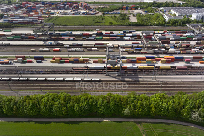 Vista da ferrovia e do frete, Munique, Baviera, Alemanha — Fotografia de Stock