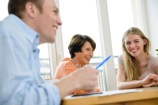 Mother with grown up son and daughter — Stock Photo