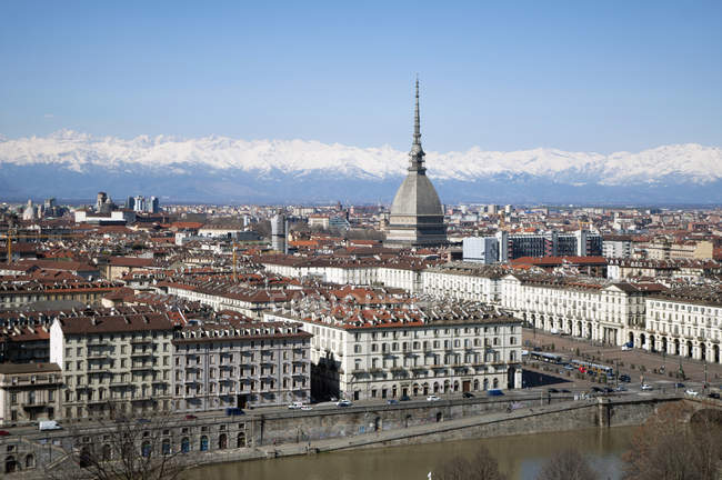 Piazza Vittorio Veneto and Mole Antonelliana, Turin, Piedmont, Italy — Stock Photo