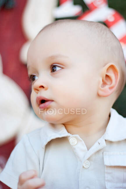 Close up of baby boy?s face — Stock Photo