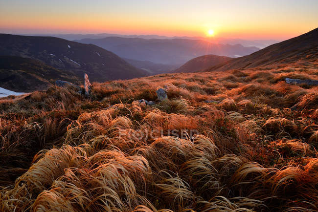 Chornogora Ridge Paisaje, Montañas Cárpatos, Región de Ivano-Frankovsk, Ucrania - foto de stock